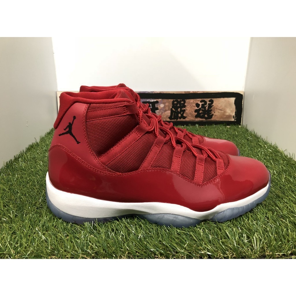 Red patent leather sales 11's