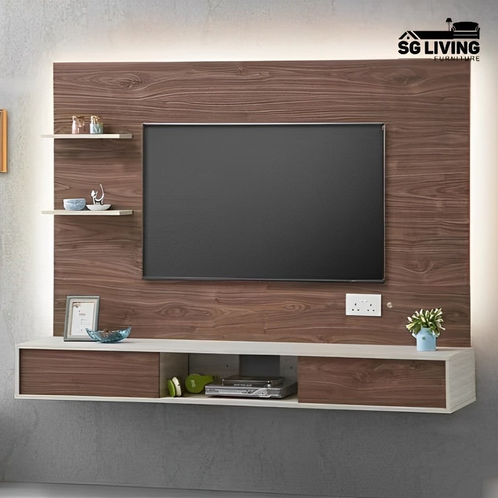 image.title [🚚FREE Delivery] ft Wall-Mounted TV Cabinet Wooden Board Living Room  Furniture Hanging TV Console