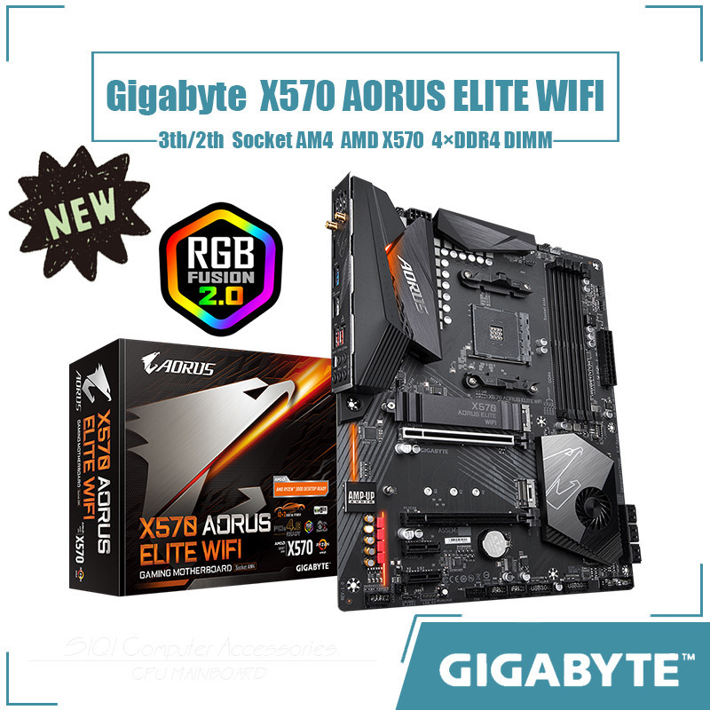 NEW] Gigabyte X570 AORUS ELITE WIFI Motherboard Socket AM4 4xDDR4 DIMM AMD  X570 chipset ATX 128GB | Shopee Singapore