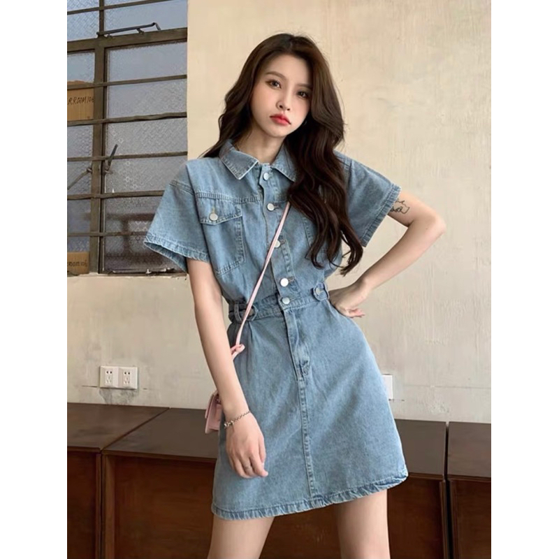 Denim shop dress shopee