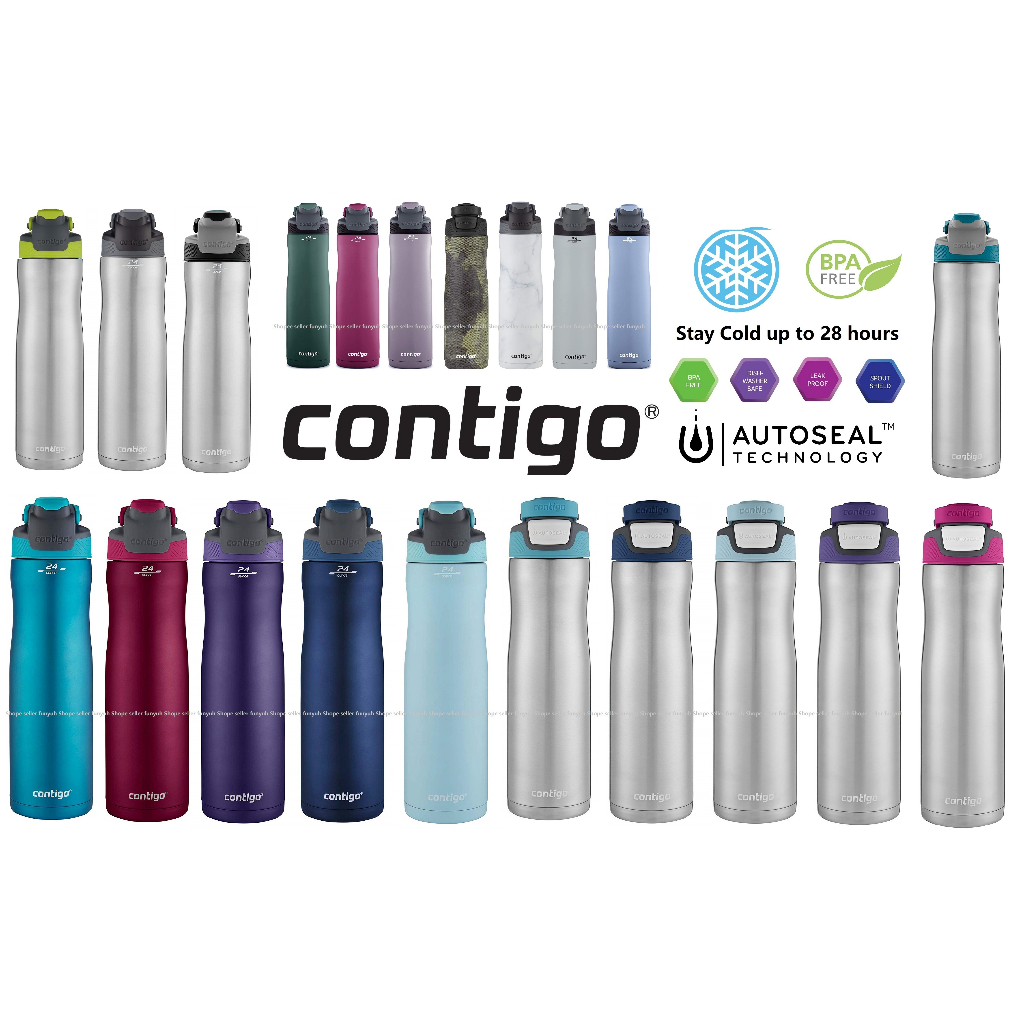 Contigo 24oz Autoseal Chill Vacuum-Insulated Stainless Steel Water Bottle,  Scuba Teal 