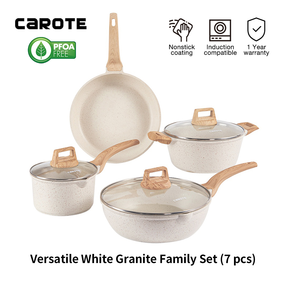 Carote Non Stick Set Combo, Detachable Cookware Set, Granite Non Stick  Induction Pan Set, Set Combo, Frying Pan Set, Set of 3