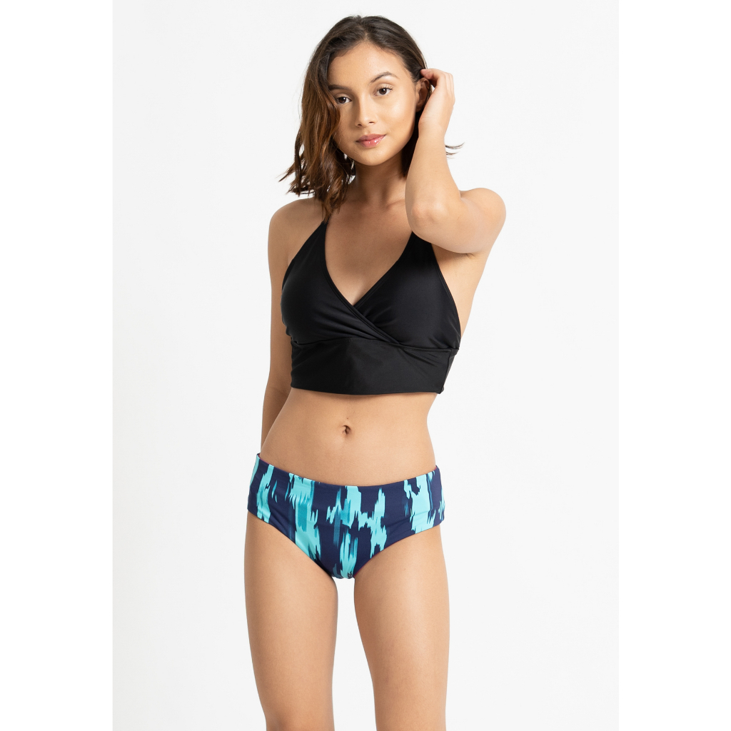 High Waisted Swim Bottoms (Navy), L-2XL, FUNFIT