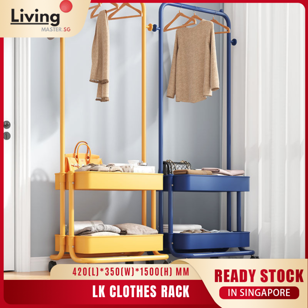 Cloth Hanging Rack with Wheels Movable Clothes Organizer Cloth