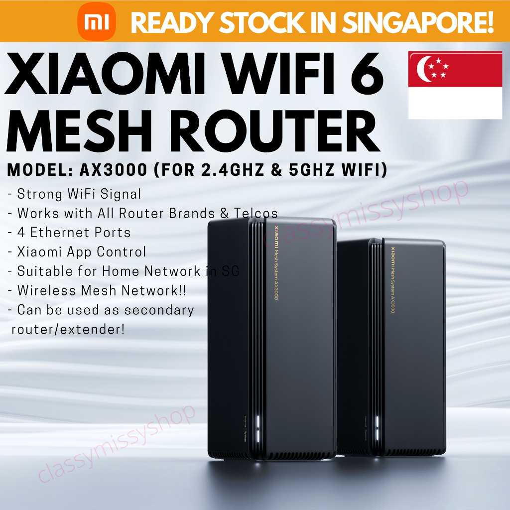 IX] Xiaomi Mesh System AX3000 Xiaomi Router WiFi 6 Stable Ultra