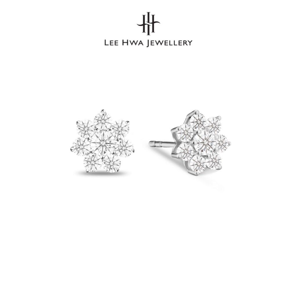 Lee Hwa Jewellery Classic Cluster Diamonds Earrings Shopee Singapore