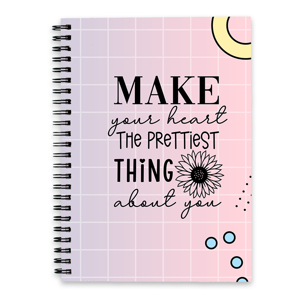Be happy Be bright Be you: Pink and Gold Lined Notebook (Inspirational  Quotes Notebooks)