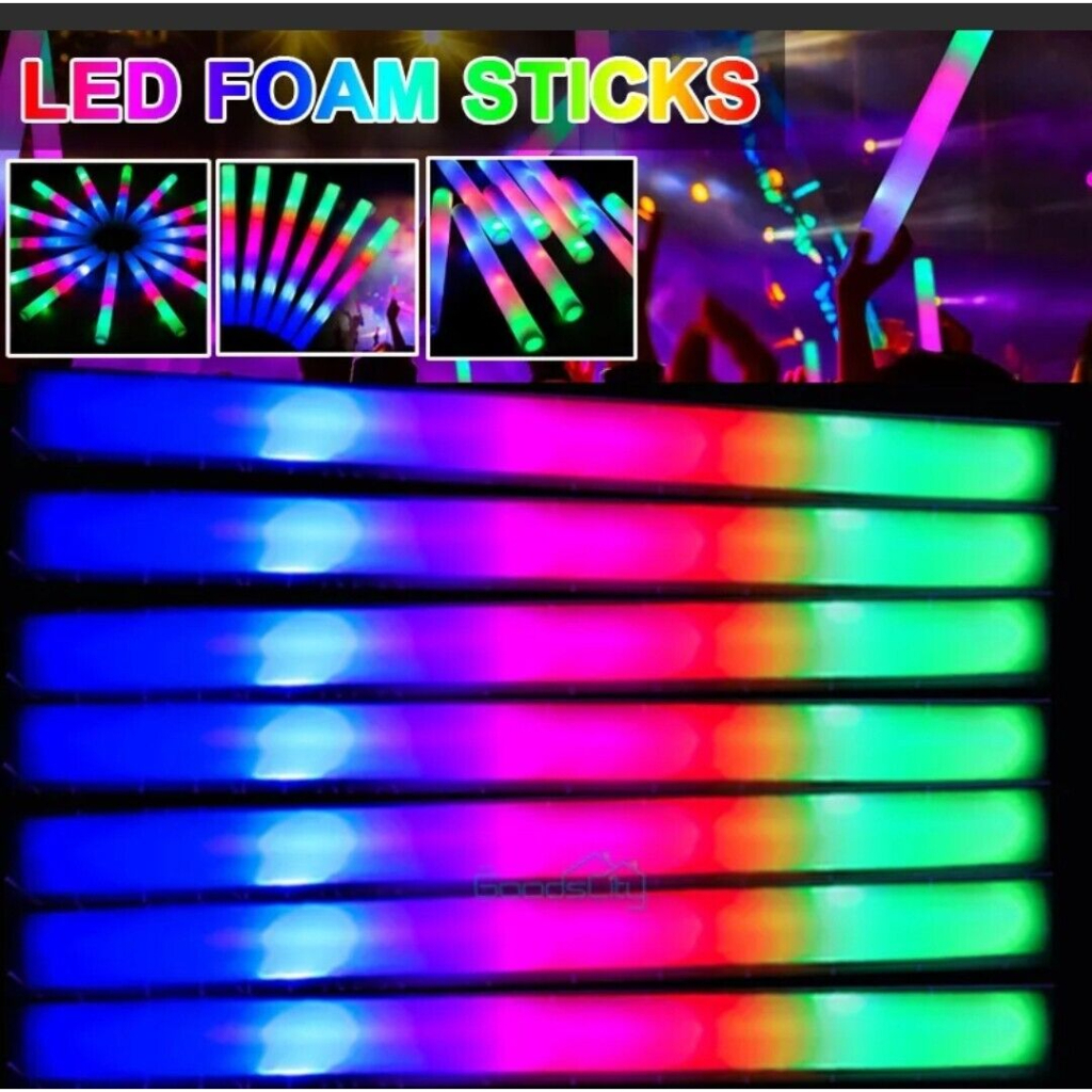  135 Pack LED Foam Sticks - Giant Foam Glow Sticks Bulk, Extra  Bright & Long Lasting, 3 Modes Colorful Flashing Big Glow Sticks Party Pack  for Wedding, Birthday, Glow Party, Raves