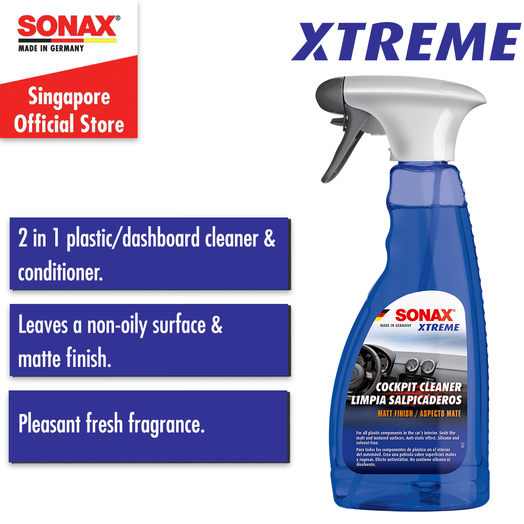 SONAX XTREME COCKPIT CLEANER (500 ml) - For all plastic components in the  car's interior. Seals the matt and textured surfaces. | Item-No.