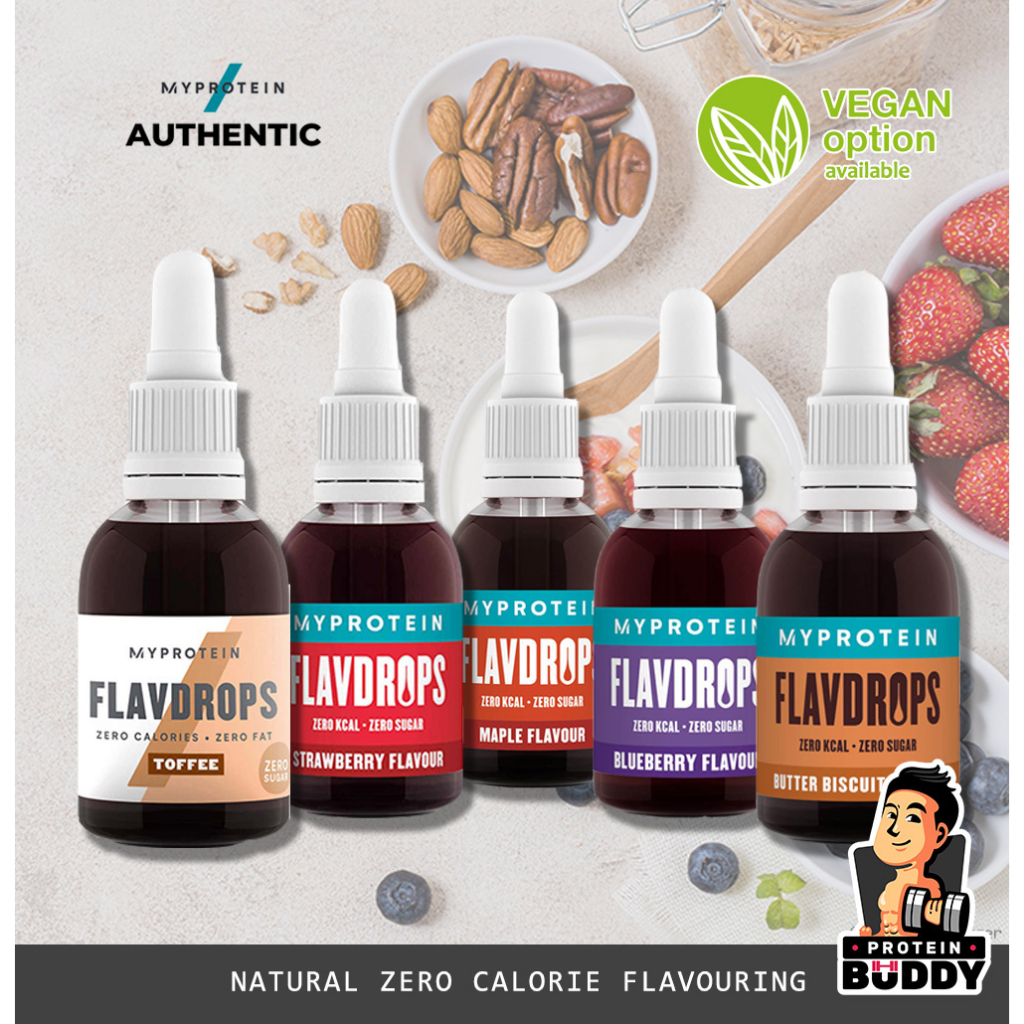 Myprotein Flavour Drops Toffee, Maple, Mocha, Hazelnut & Strawberry (Great  taste/Zero calories/50ML)