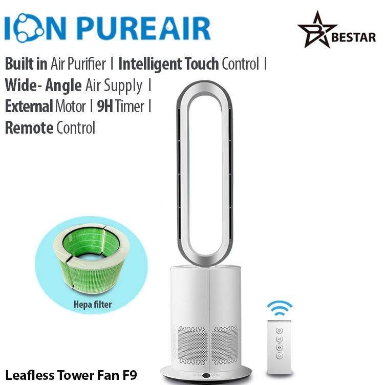BESTAR ION PUREAIR Leafless fan Air Purifier Hepa Filter F9