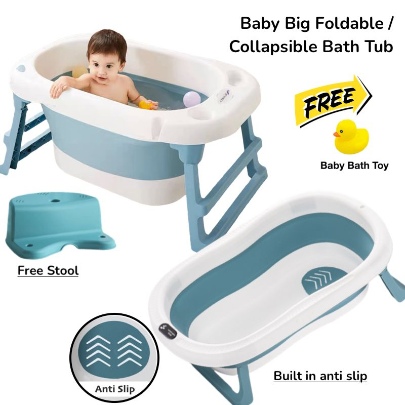 Foldable Infant Baby Bath Tub Collapsible Newborn Safety Portable Shower  Bathtub