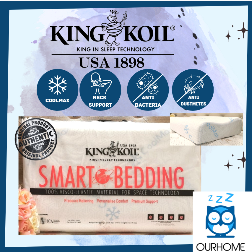 King Koil Contour Smart Bedding Memory Foam Pillow Ourhome