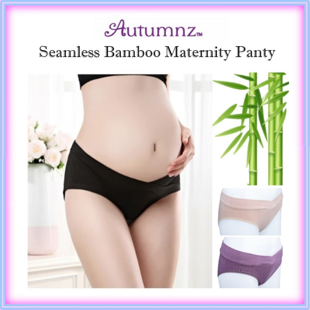 Autumnz Bamboo Maternity Panty Panties Underwear *Seamless Low waist Full  back coverage Breathable super soft | Shopee Singapore