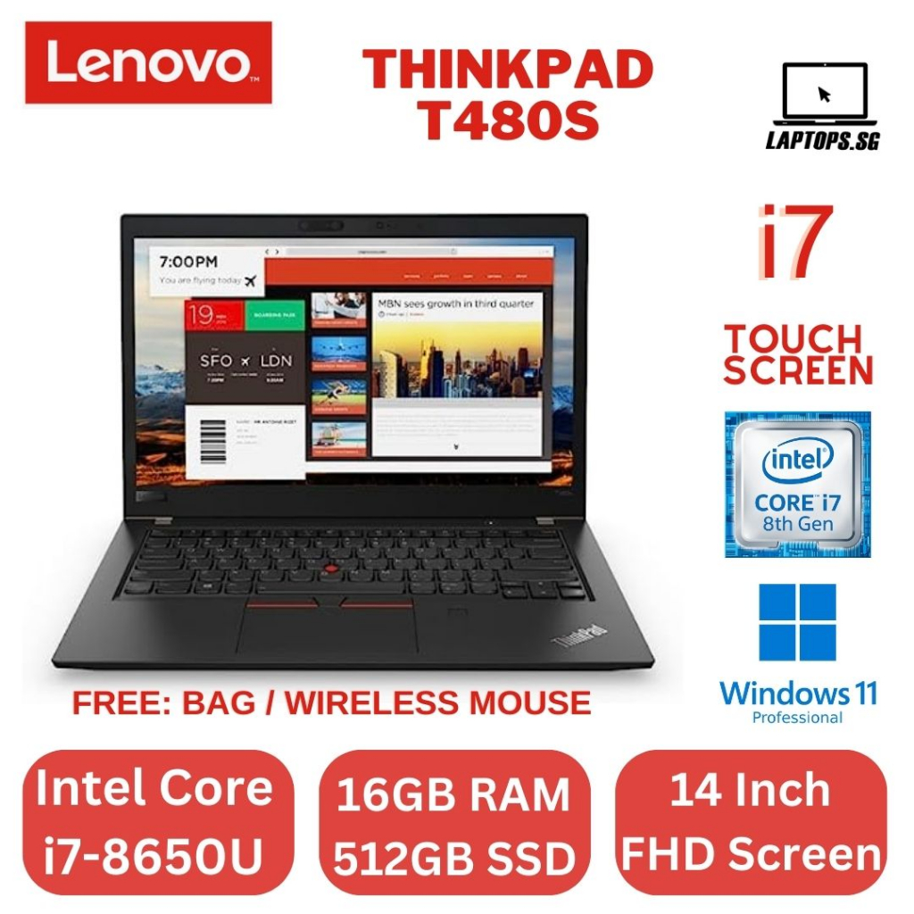 Lenovo ThinkPad T480s Intel core i7-8650 /16GB Ram /512GB SSD/1TB