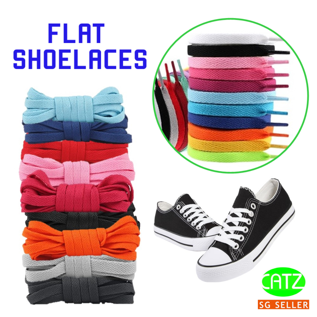 Red hot sale flat shoelaces