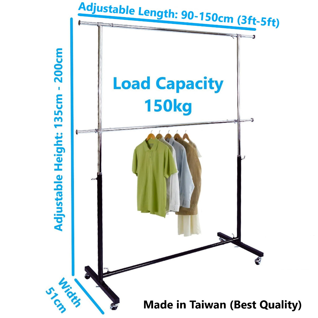 🅹🅸🅽🆈🆄 [SG seller] Clothes Rack Heavy Duty Garment Drying Hanger Clothes  Hanging Rack Drying Stand