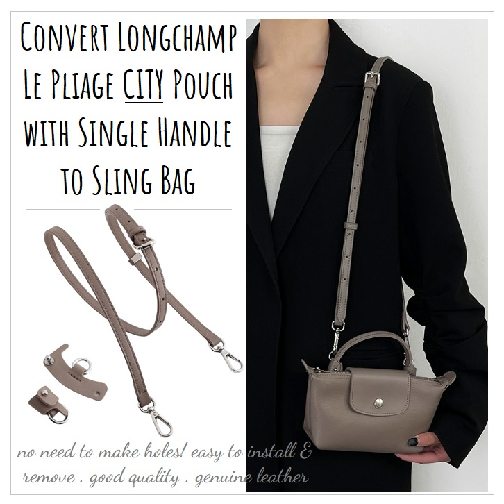 Conversion Parts and Strap for Longchamp Pouch with Handle. Convert From  Hand Carry To Crossbody Bag