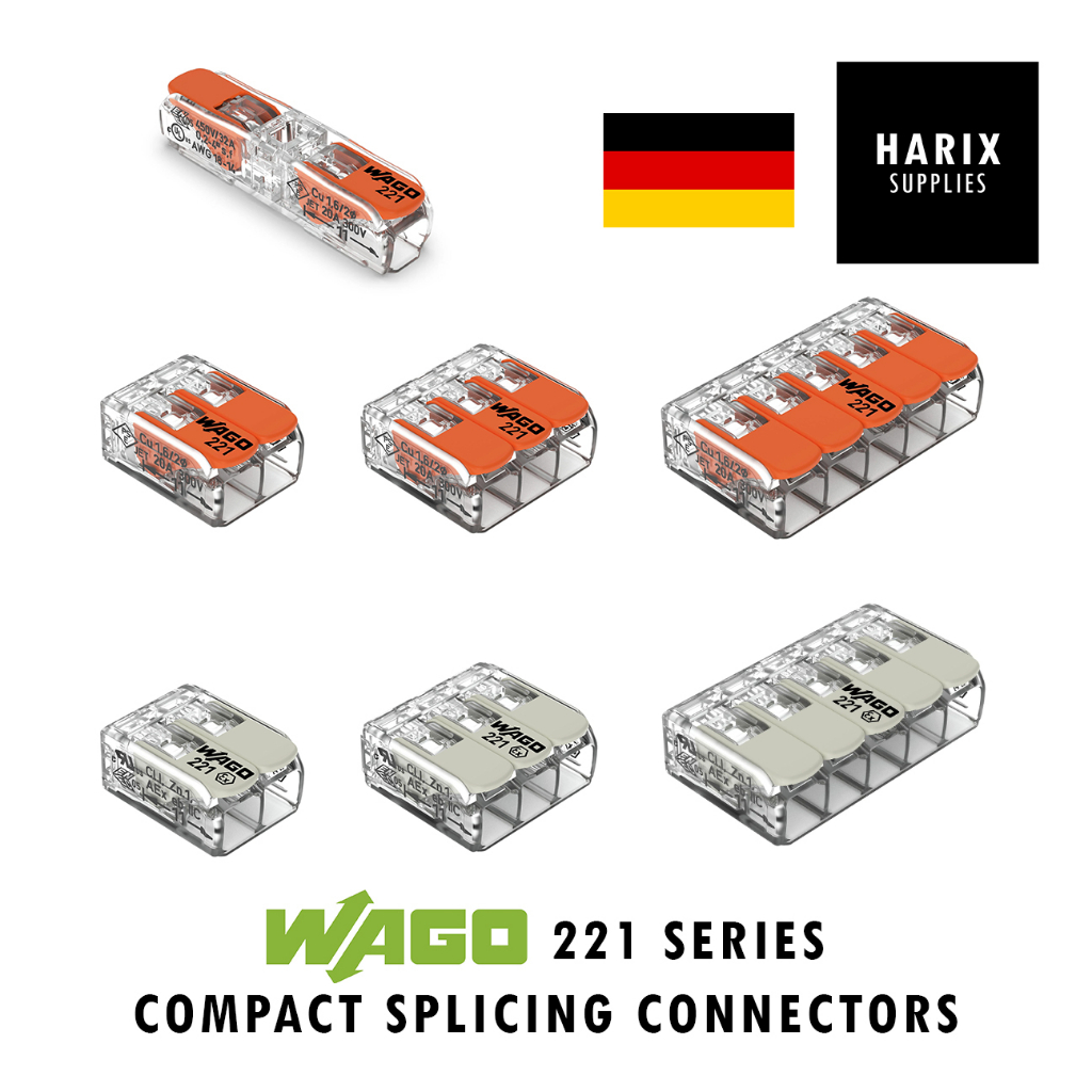 Wago 221-612 Compact Splicing Connector 2-Conductor Terminal Block