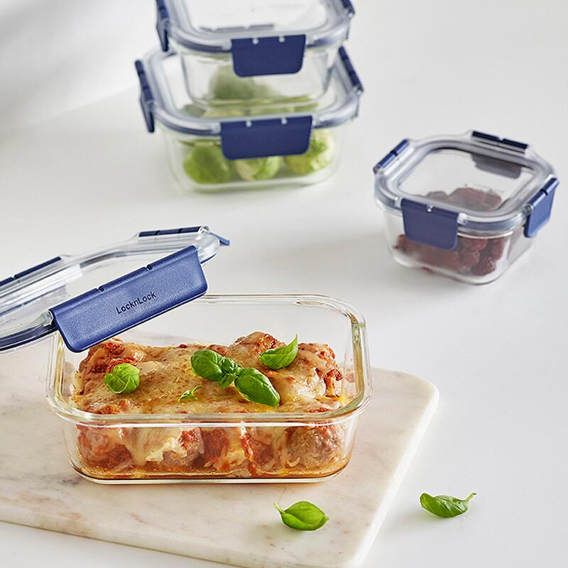 Algo Glass Food Container with Divider 1L