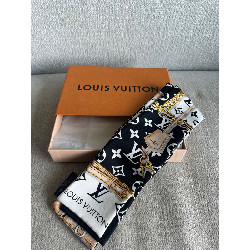 Louis Vuitton LV Bandeau Monogram Confidential Silk Scarf M78656