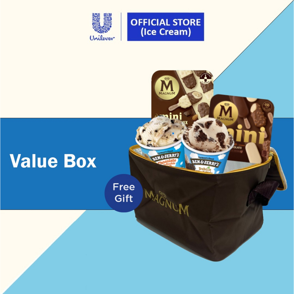 Ben Jerry x Magnum Ice Cream Value Box With Magnum Cooler Bag GWP | Shopee  Singapore