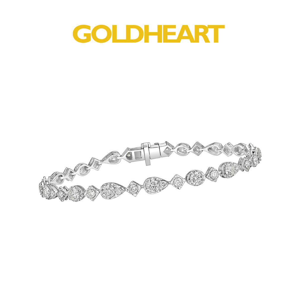 Gold heart deals diamond bracelet