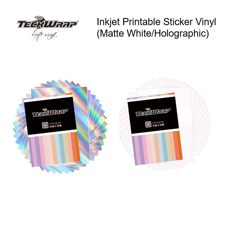 Teckwrap Matte Inkjet Printable Sticker Vinyl (15 Sheets)