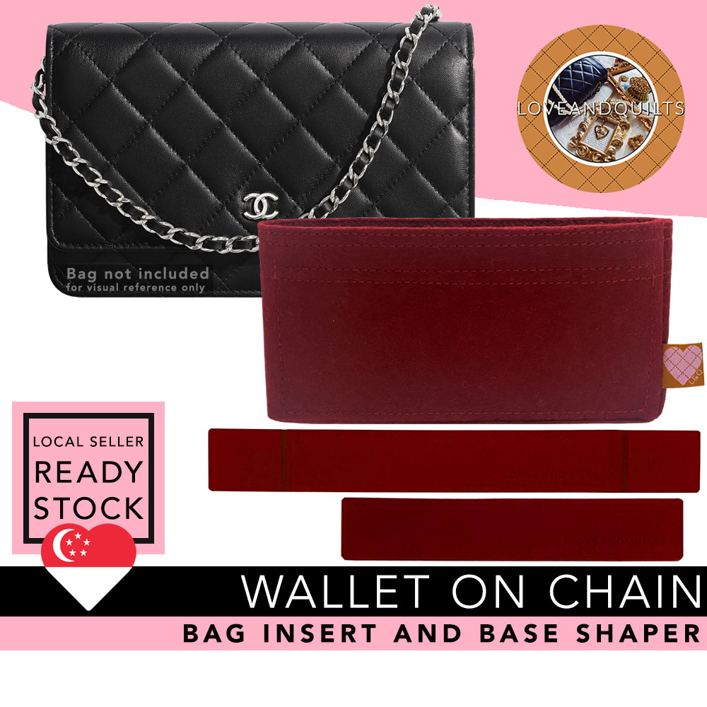 SG]❤️Chanel Wallet on Chain WOC Bag Organizer Base Shaper bag Insert bag  Liner, Premium Felt Organiser