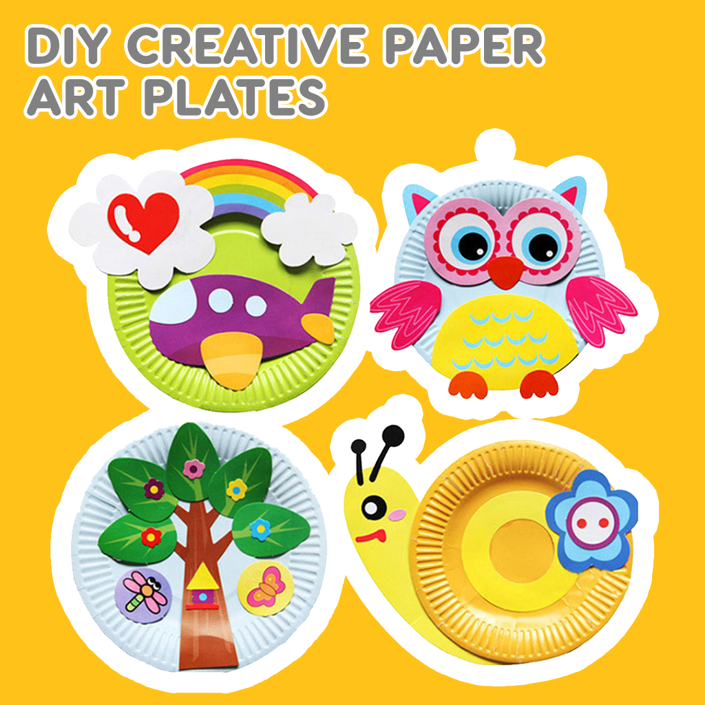 LNKOO 10Pcs Toddler Crafts Paper Plate Art Kit Arts and Crafts for Kids  Boys Girls Preschool Easy Animal Plate Craft DIY Projects Supply Kit  Creative