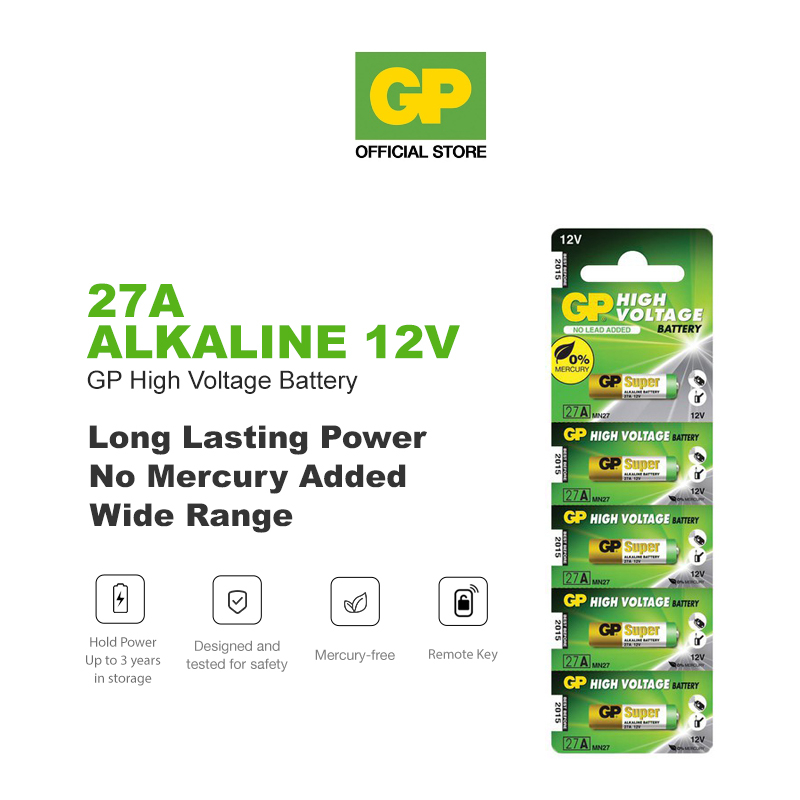 GP 27A (MN27) High Voltage Battery - Card of 5 pieces