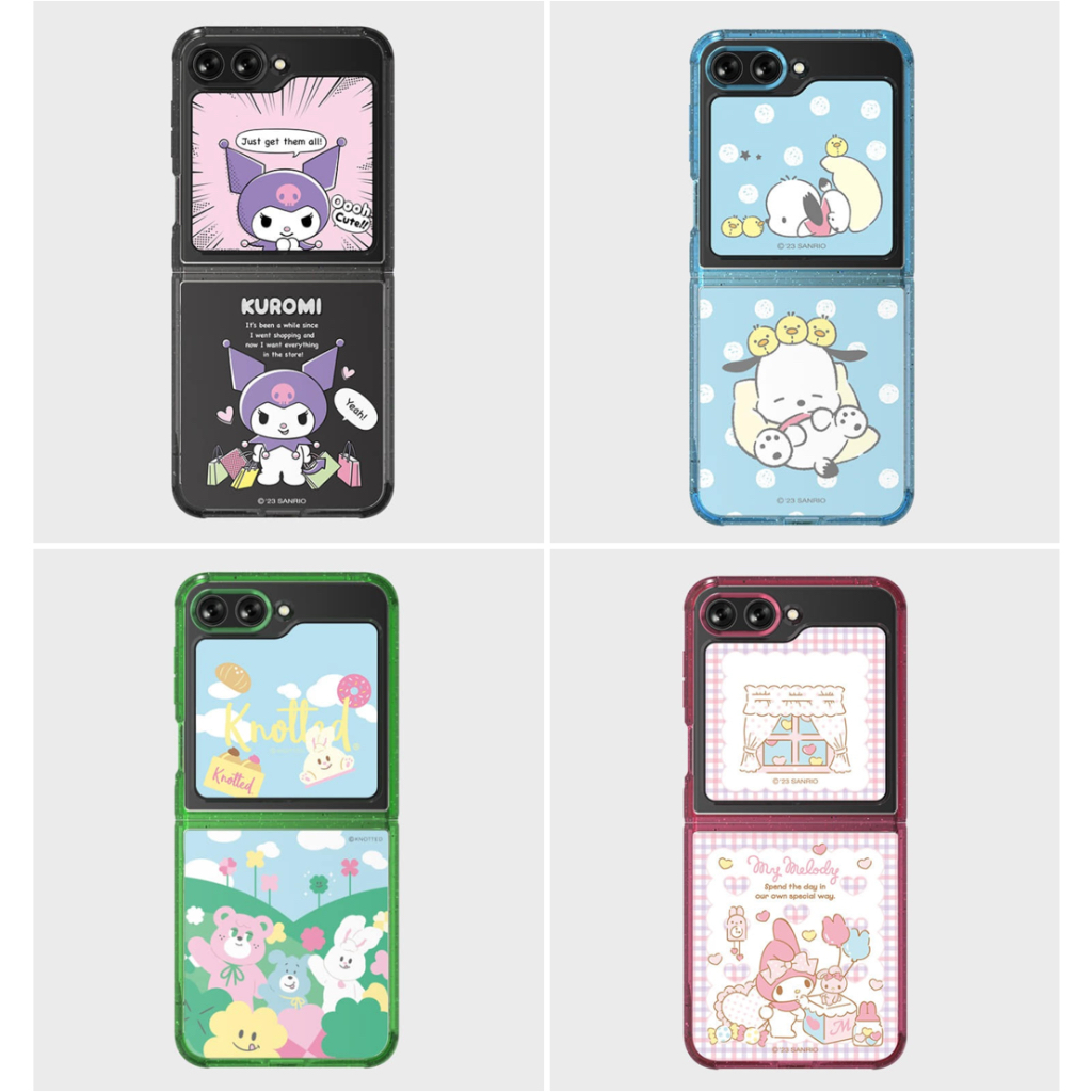 For Samsung Zflip 5 4 3 Covers New Cute Cat Paw Ring Flip Phone Case Back  Shell