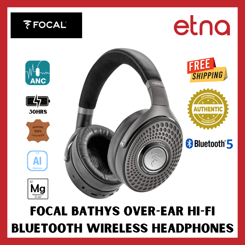 Focal Bathys Over-Ear Hi-Fi Bluetooth Wireless Headphones with Active Noise  Cancelation