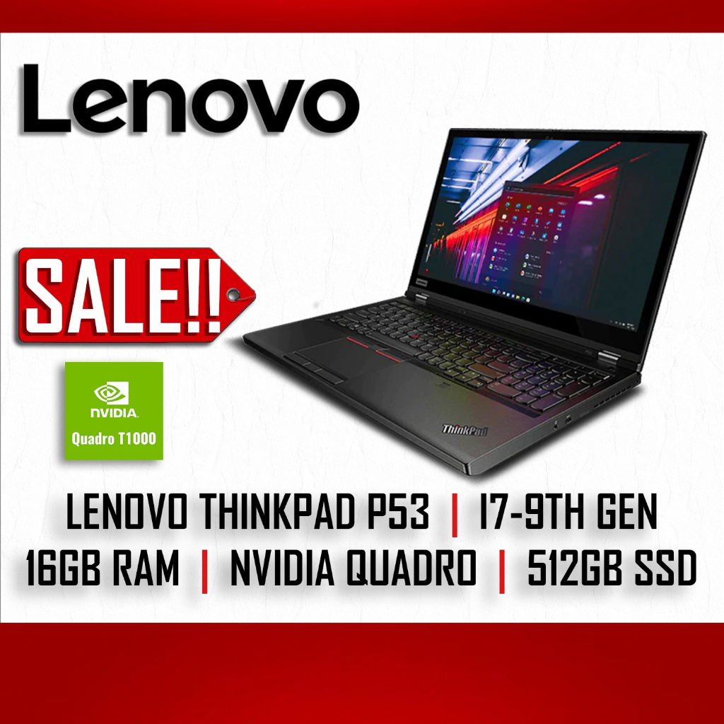 Lenovo Thinkpad P53, Intel i7-9th Gen / 32GB / 512GB SSD / Nvidia