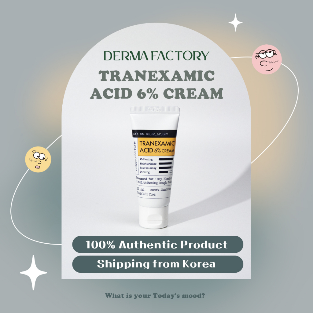 [Derma Factory] Tranexamic acid 6% cream 30ml | Korean Skin Calm Rose Water  Whitening Skin Care DermaFactory