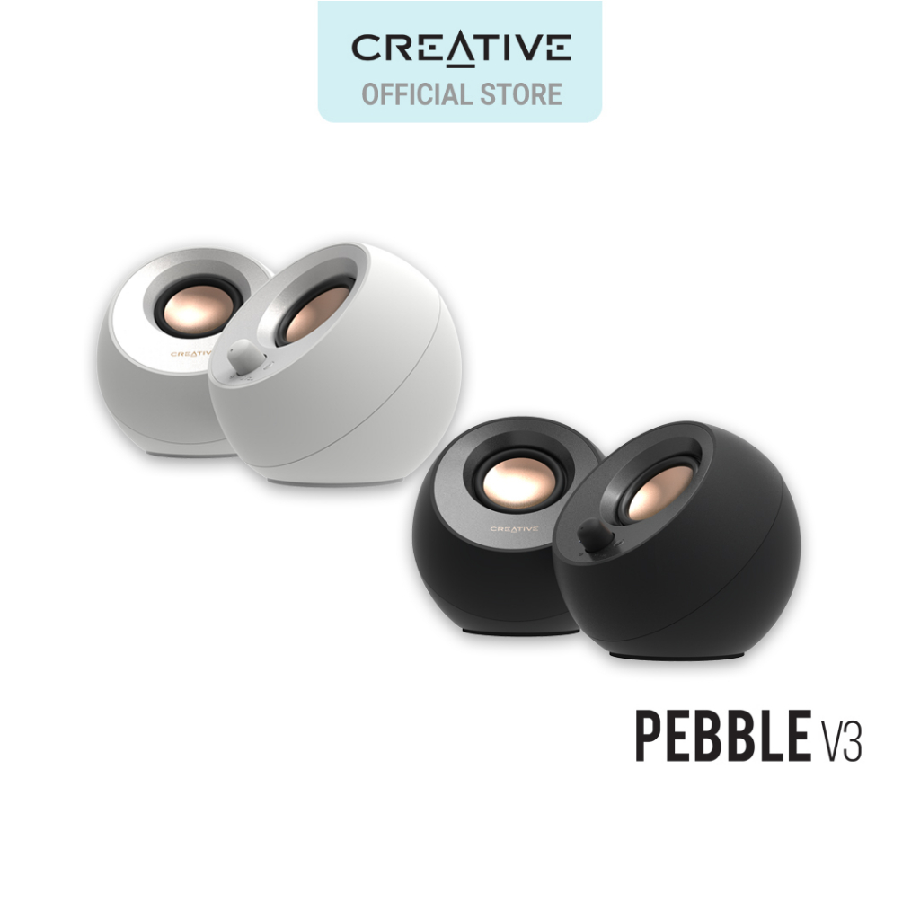 Buy Creative Pebble V3 Black Minimalistic 2.0 USB-C Powered Desktop  Speakers with BT 5.0, Amplified Audio, 8W RMS with 16W Peak Power, Clear  Dialog,Aux-in - on Creative India Lowest Price in India