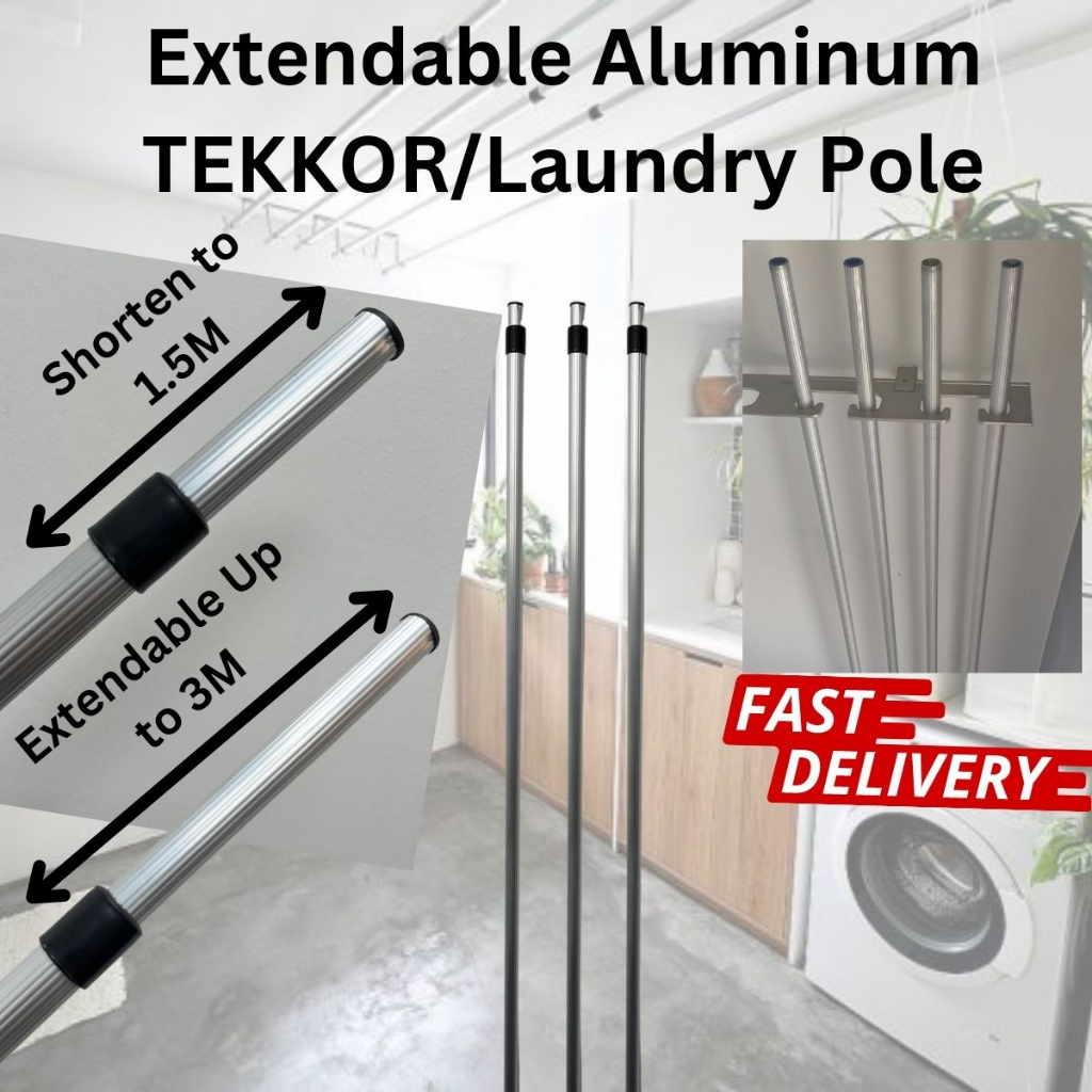 Extendable laundry pole sale