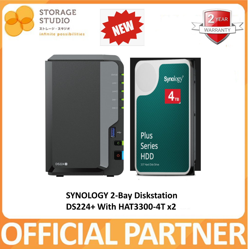  Synology 2-Bay DiskStation DS224+ (Diskless) : Electronics