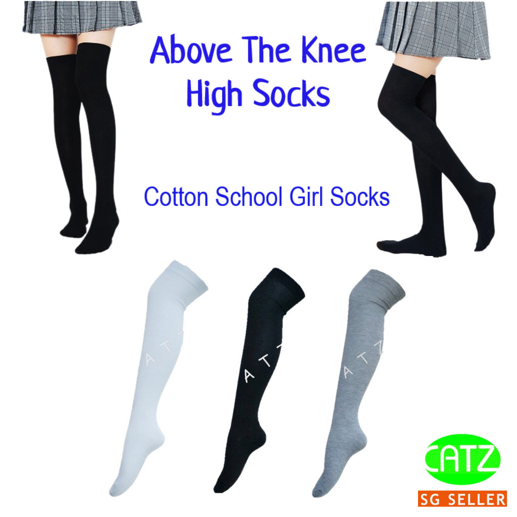 White over knee sale high socks