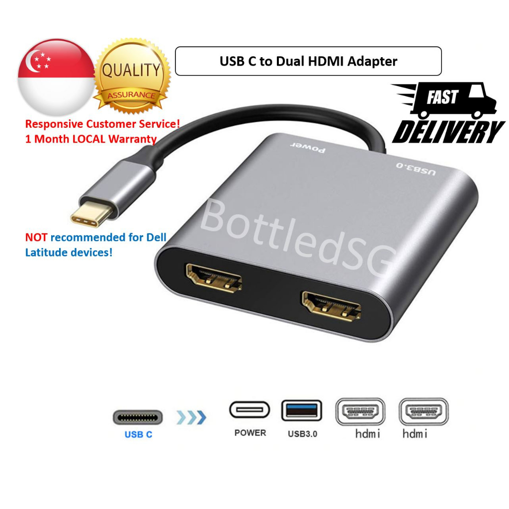 USB-C to Dual HDMI 4K Adapter