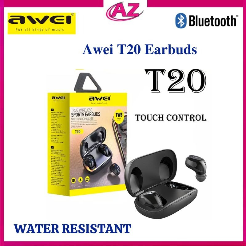 Awei T20 Earbuds Water Resistant With Mic Touch Control