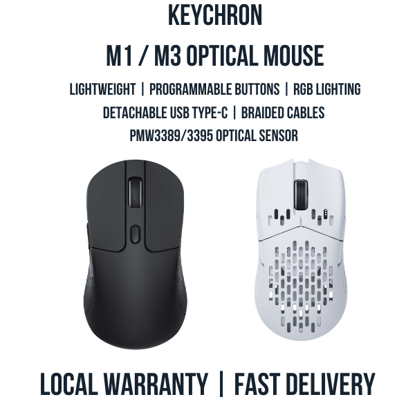 Keychron M1/M3 Optical Mouse - Wired or Wireless / Bluetooth with PMW  3389/3395