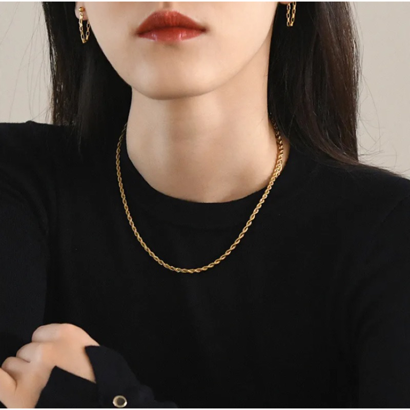 Gold stainless steel rope on sale chain