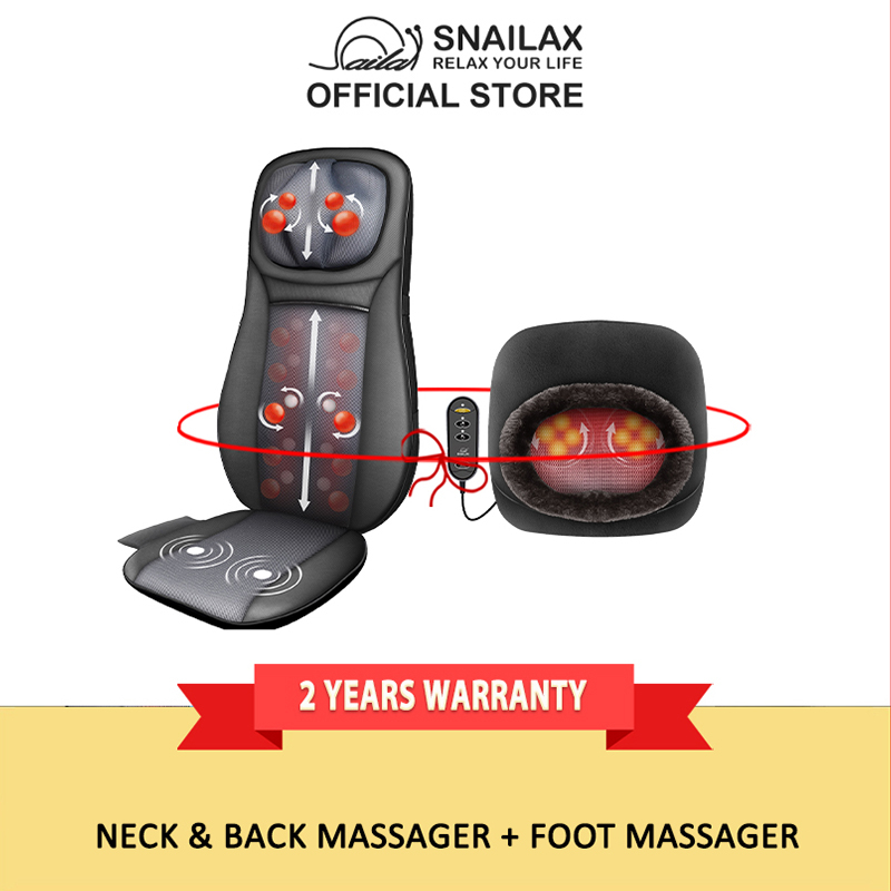 Snailax SL-522S Shiatsu 2-in-1 Kneading Feet & Back Massager, 2 yrs local  warranty