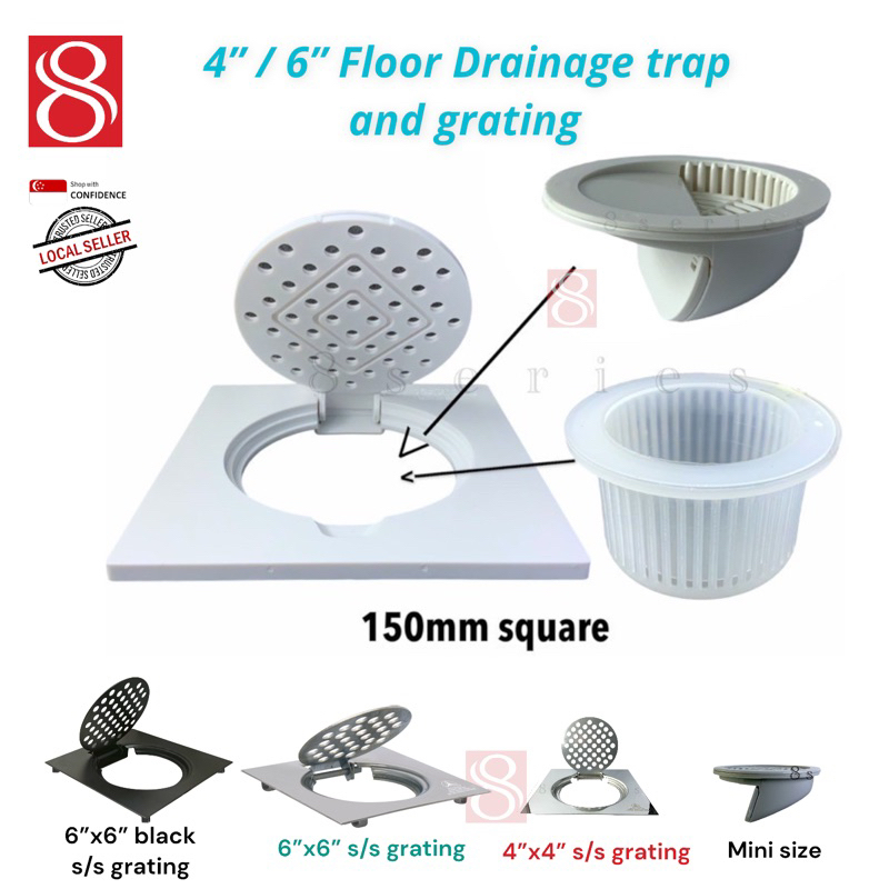 Pvc floor shop drain with trap