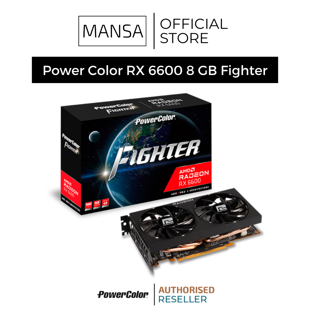 PowerColor RX 6600 8 GB Fighter AMD Radeon Graphics Card | Shopee