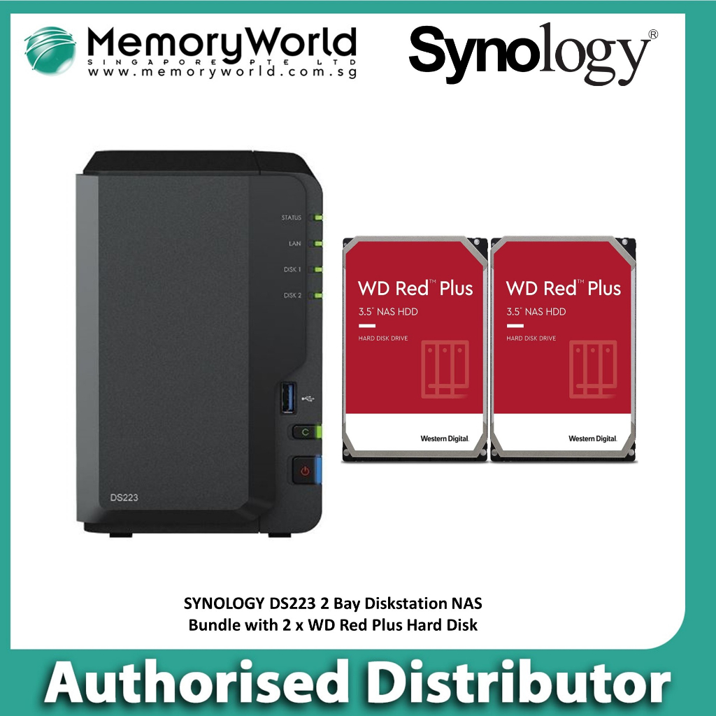 SYNOLOGY - NAS DS223j 2-bay SYNOLOGY - Plus HDD …