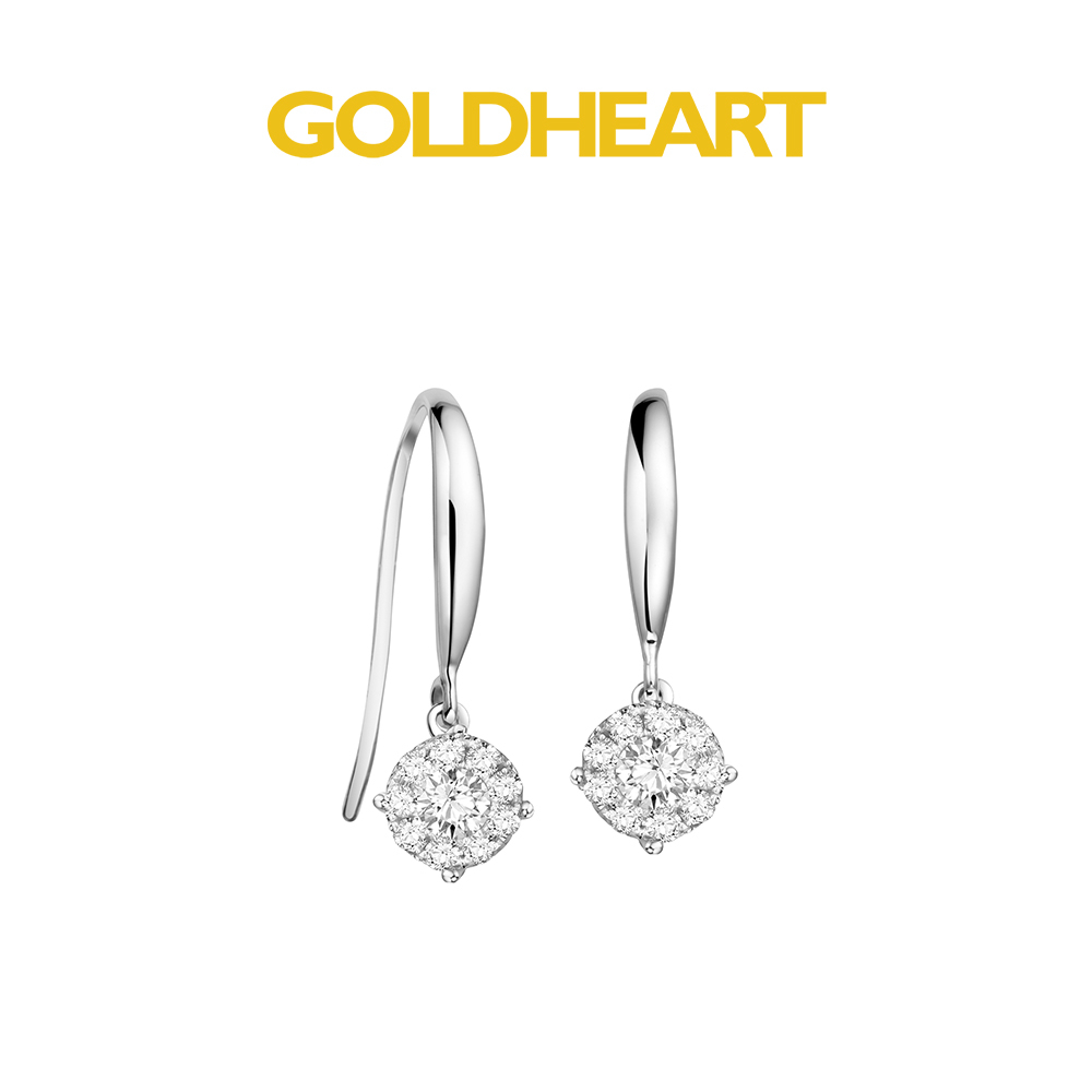 White gold deals heart earrings