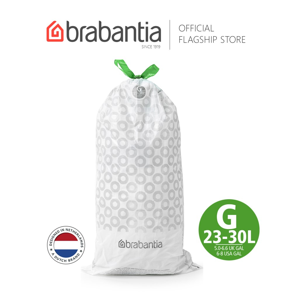 Brabantia Trash Bags, Size G, 6-8 gallon/23-30 Liter - 20 Count