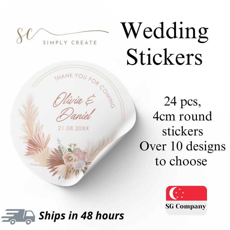 24pcs Personalized Wedding Stickers, Thank You for Coming Stickers
